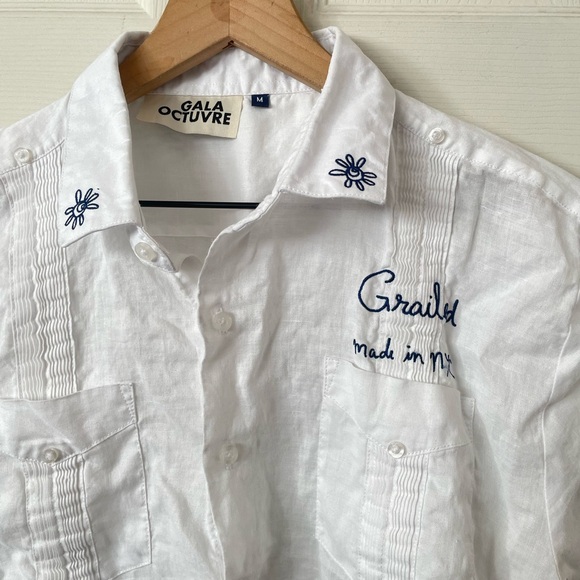 Gala octuvre grailed embroidered linen Guayabera shirt - Picture 5 of 7